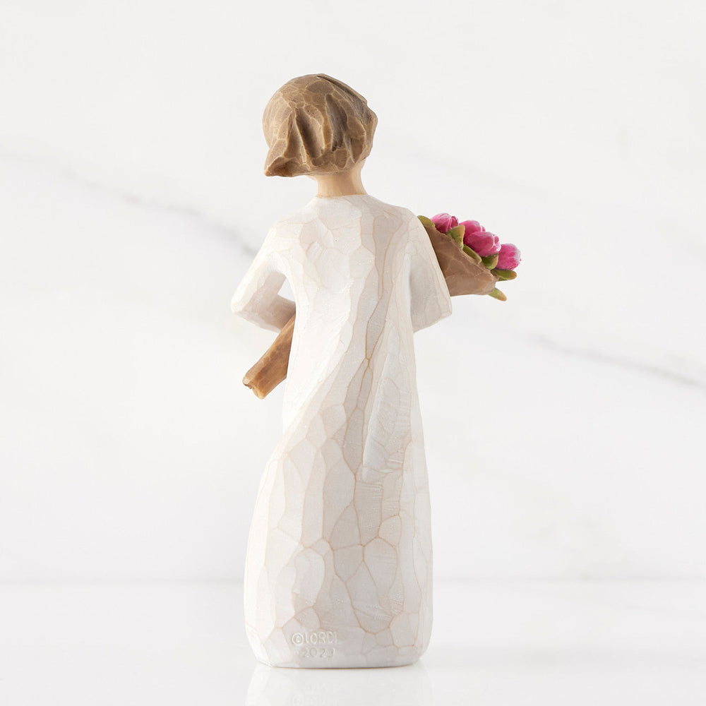 Bright Hope figurine with tulips as a confidence and encouragement gift